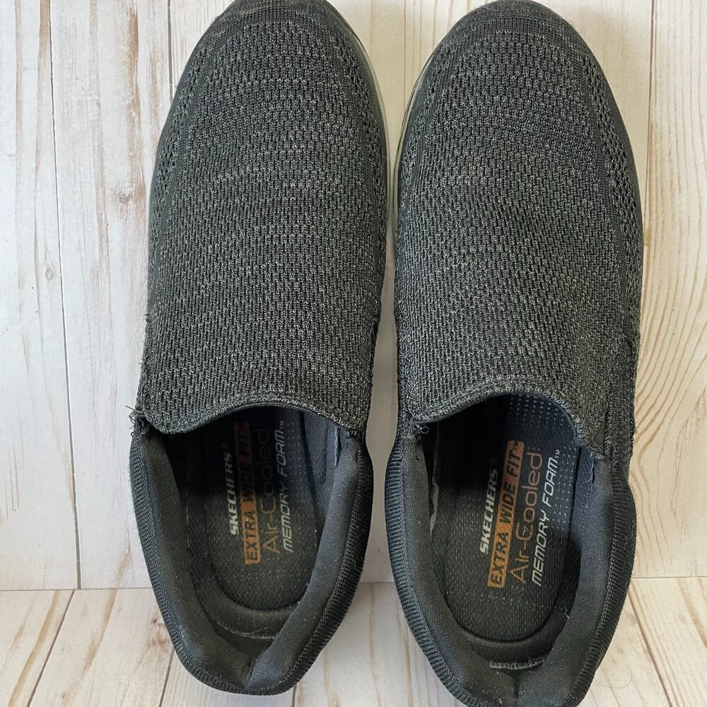 Skechers Men's Gomel Casual Sneakers Slip On Shoes EW 13 Wide W NEW Dark Gray - Picture 2 of 6